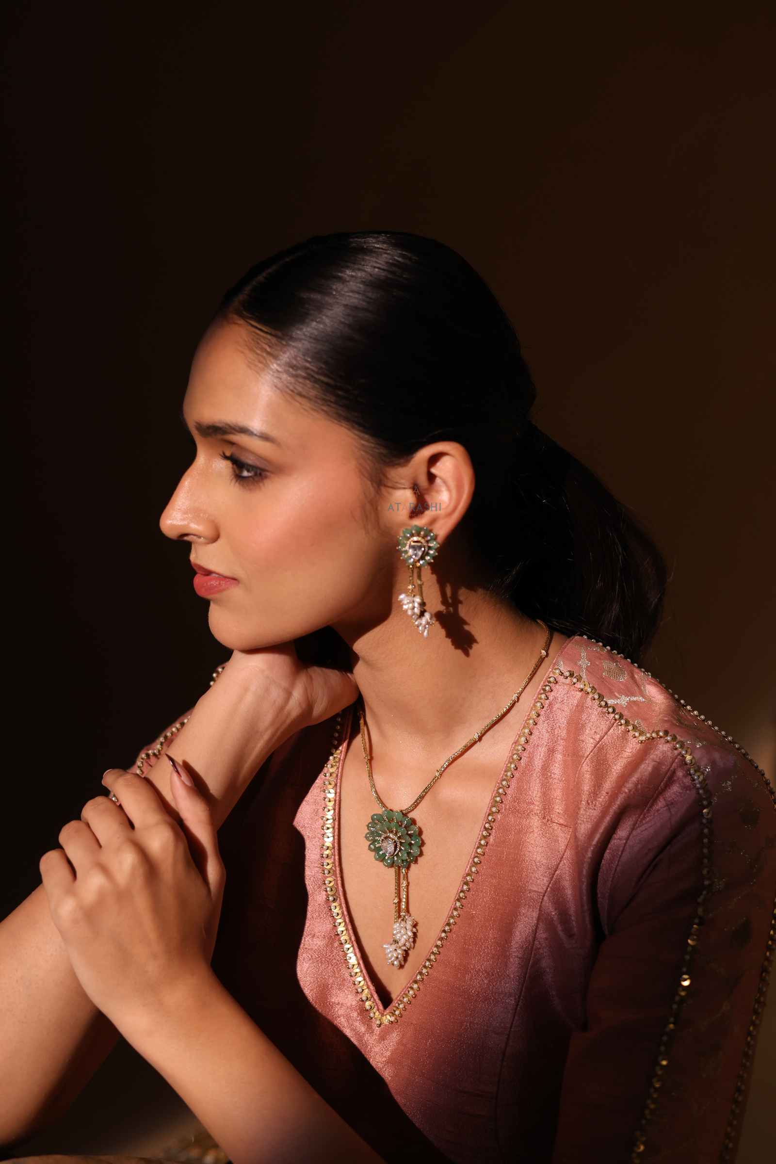 Zinnia stud dangle earrings
