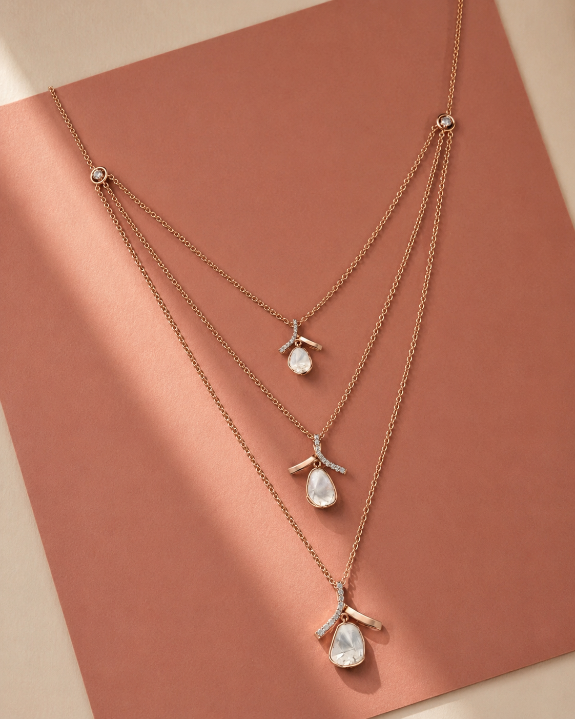 Aavira Layered Uncut Diamond Necklace