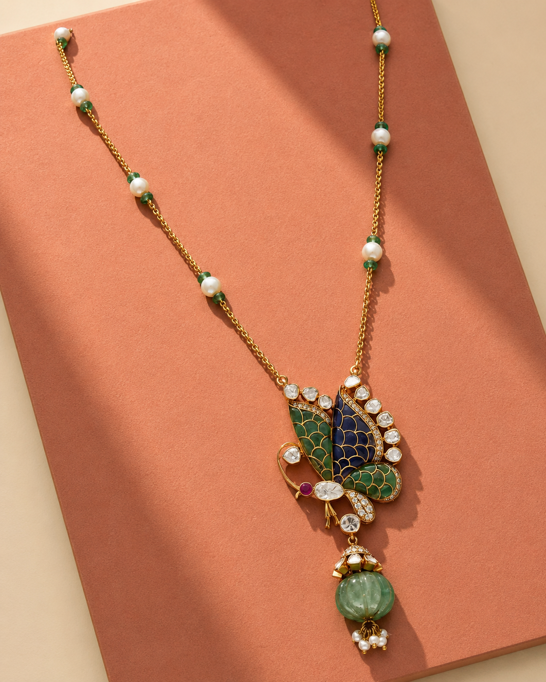 Mayurika Uncut Peacock Necklace