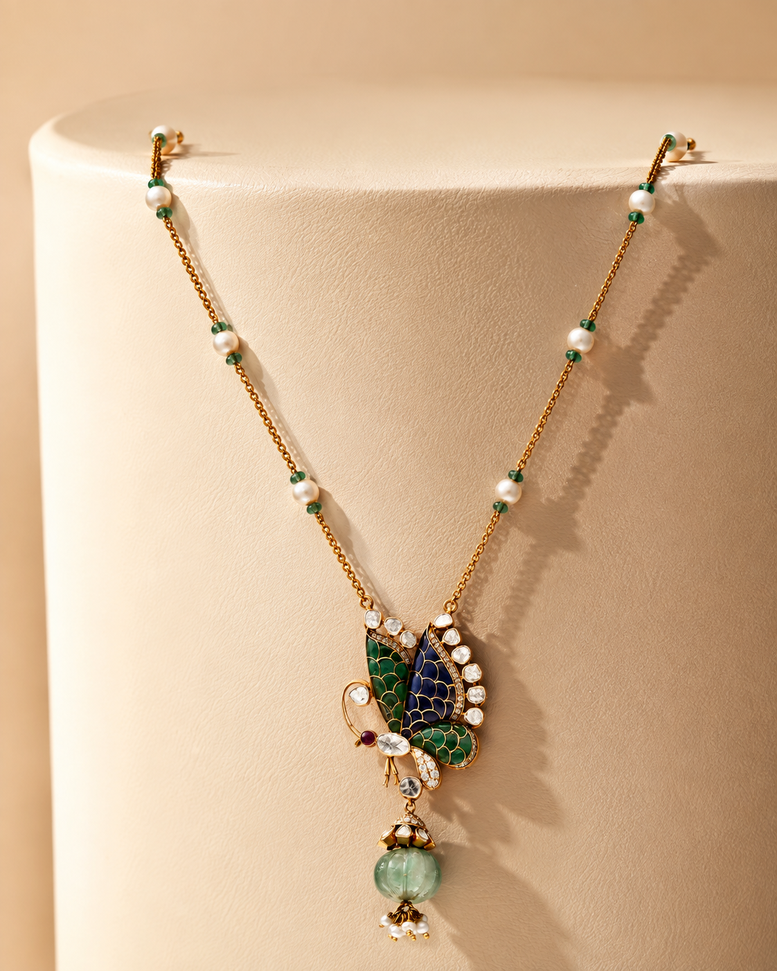 Mayurika Uncut Peacock Necklace