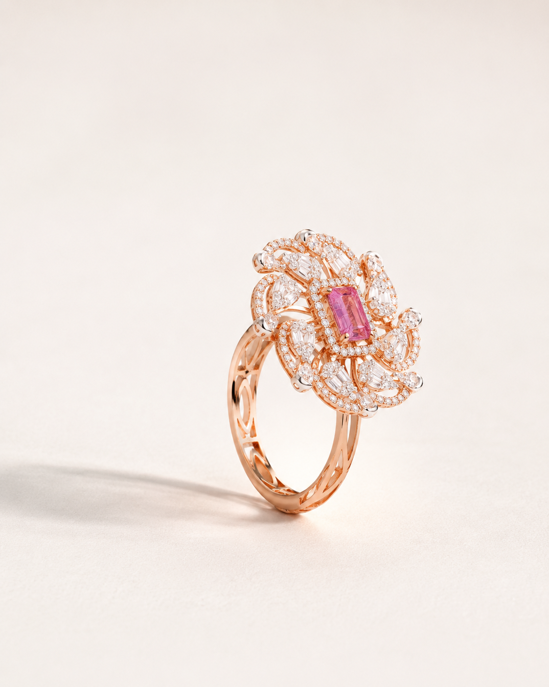 Riyana Pink Stone Cocktail Ring