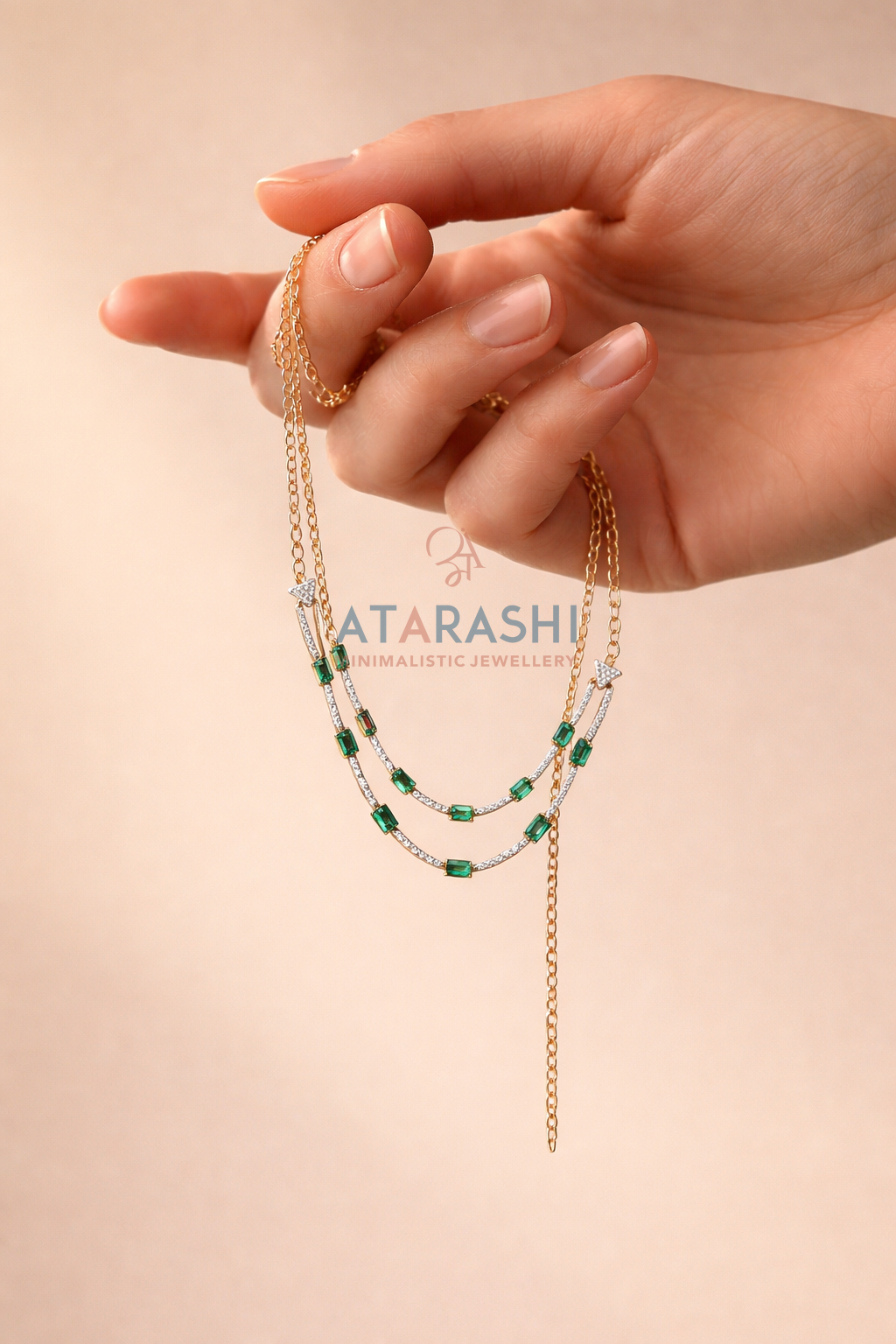 Elara Verde Cascade Necklace
