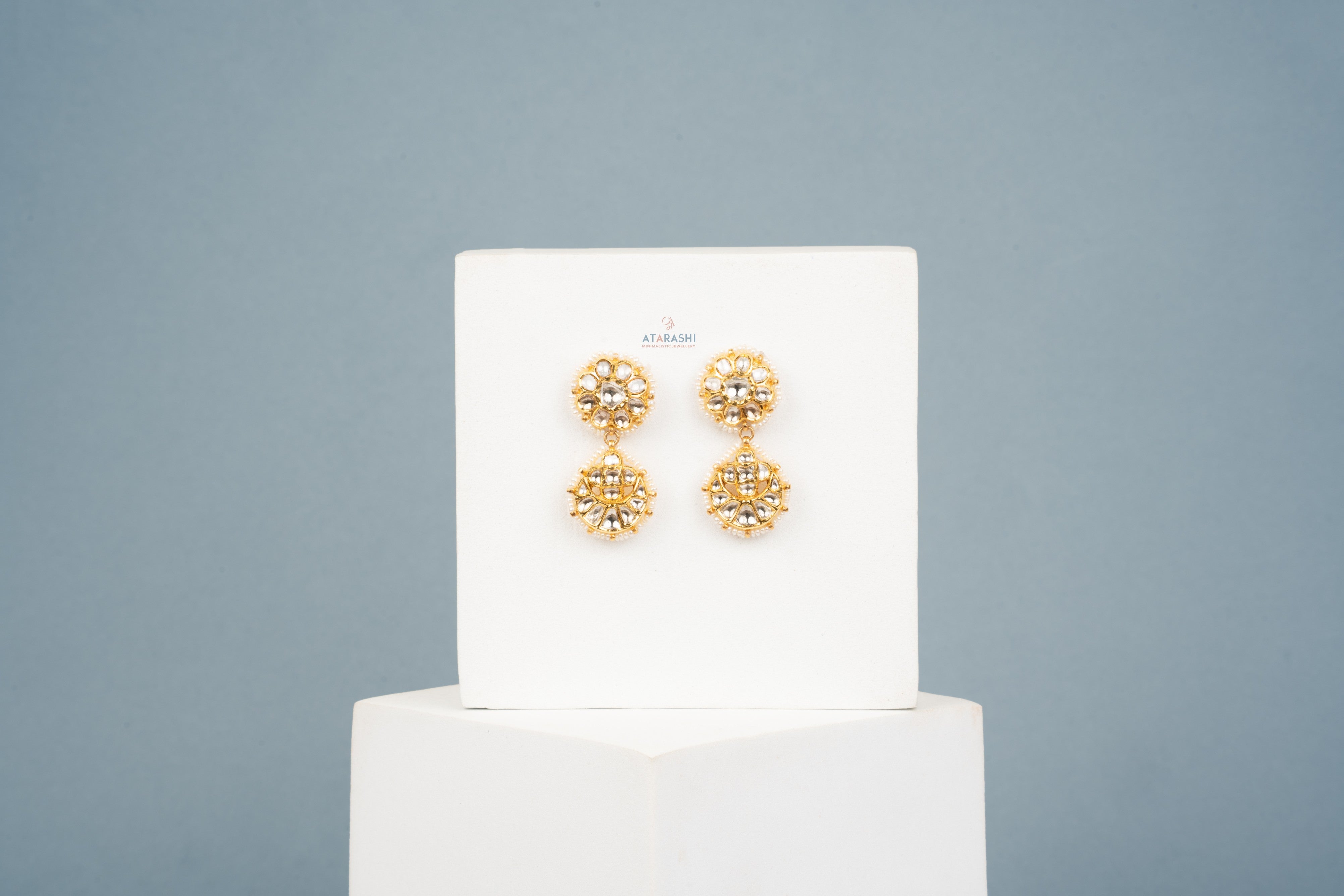 Golden Aura Kundan Earrings