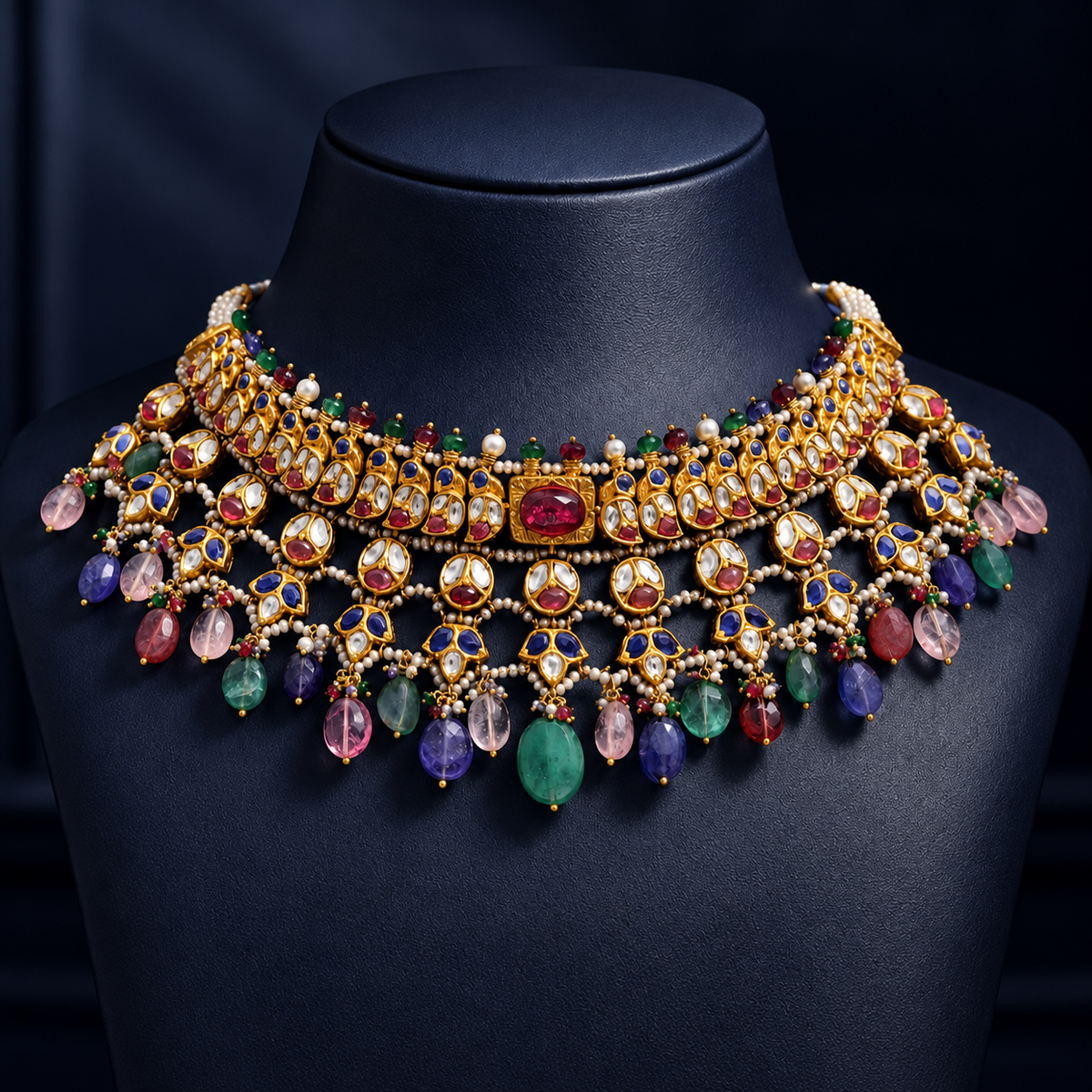 Rangmahal Polki Necklace Set