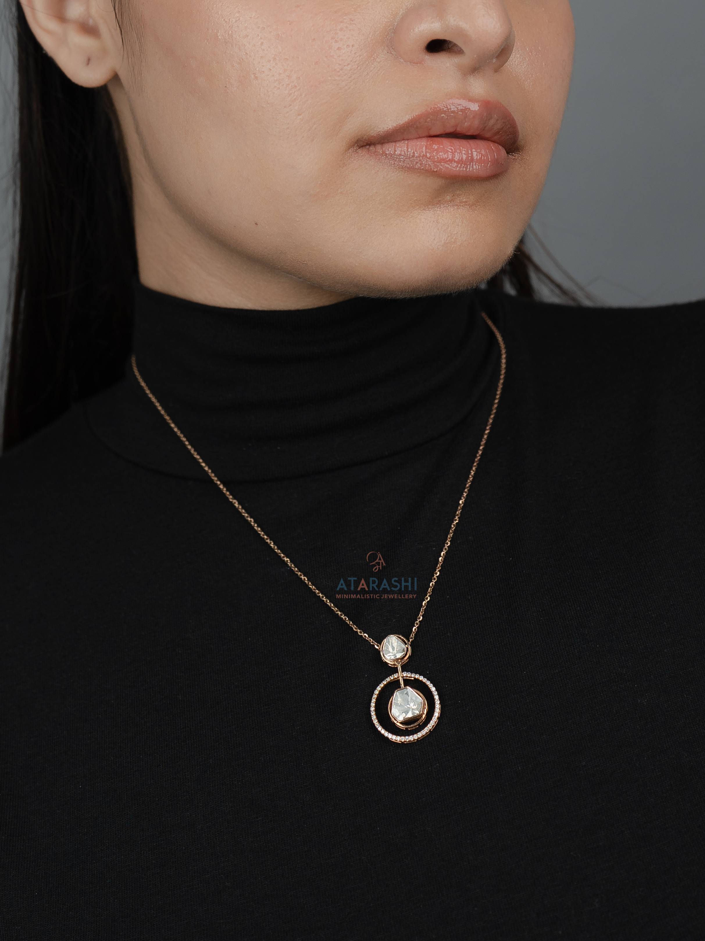 Solivine Halo Necklace