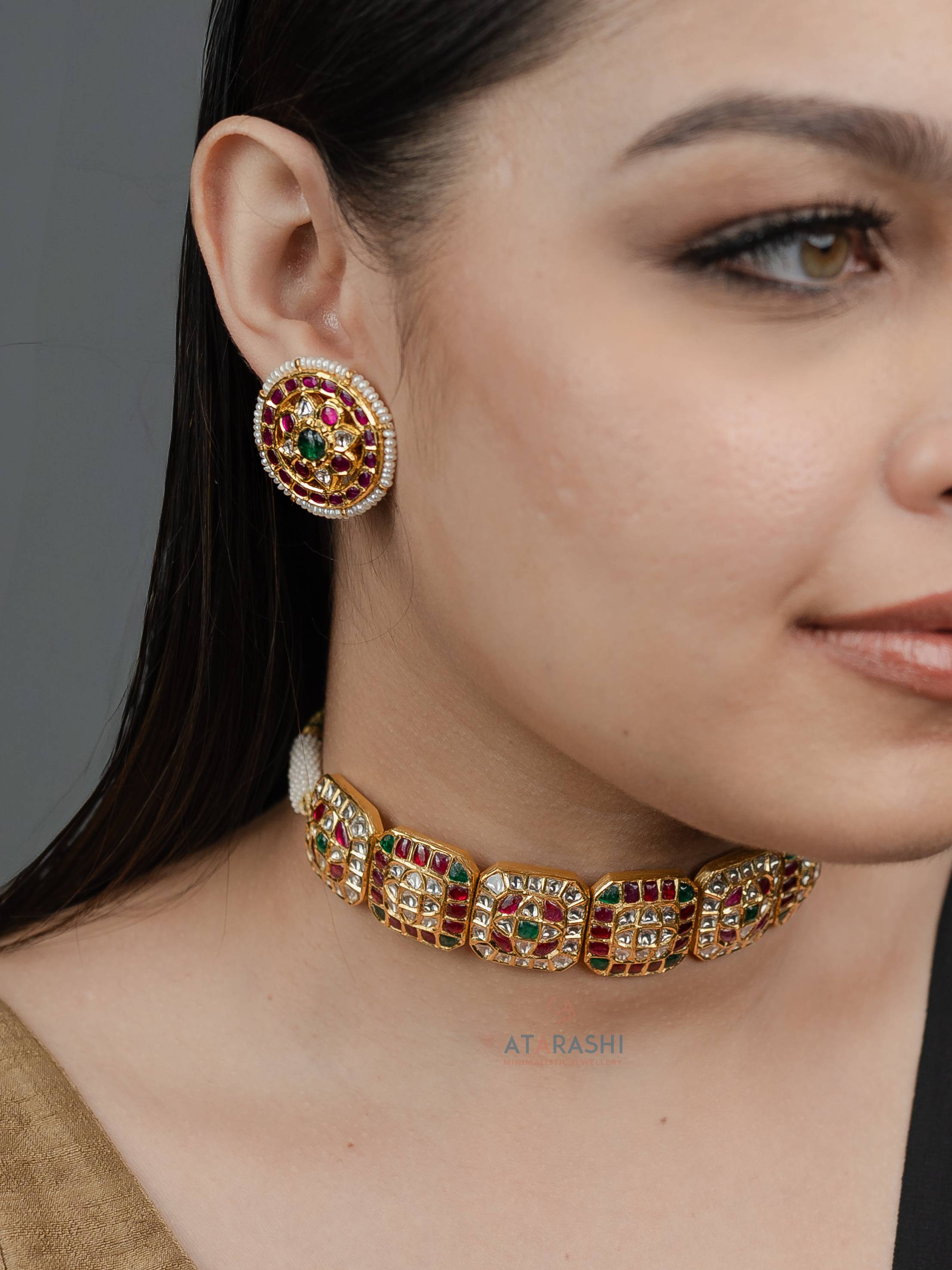 Regal Navratna Polki Choker