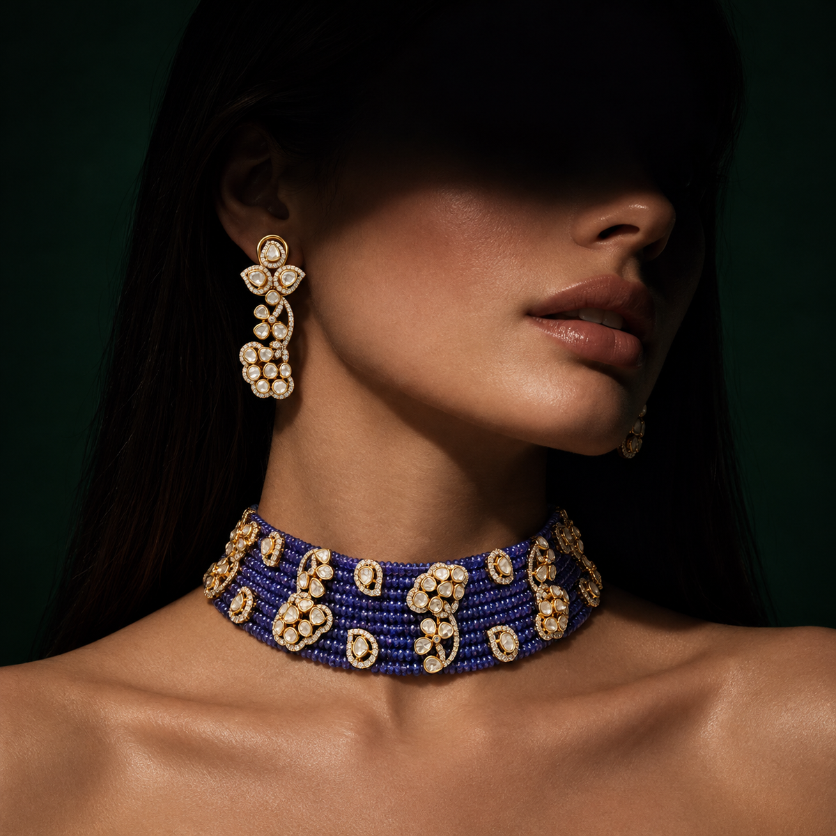 Neelambari Polki Choker Set