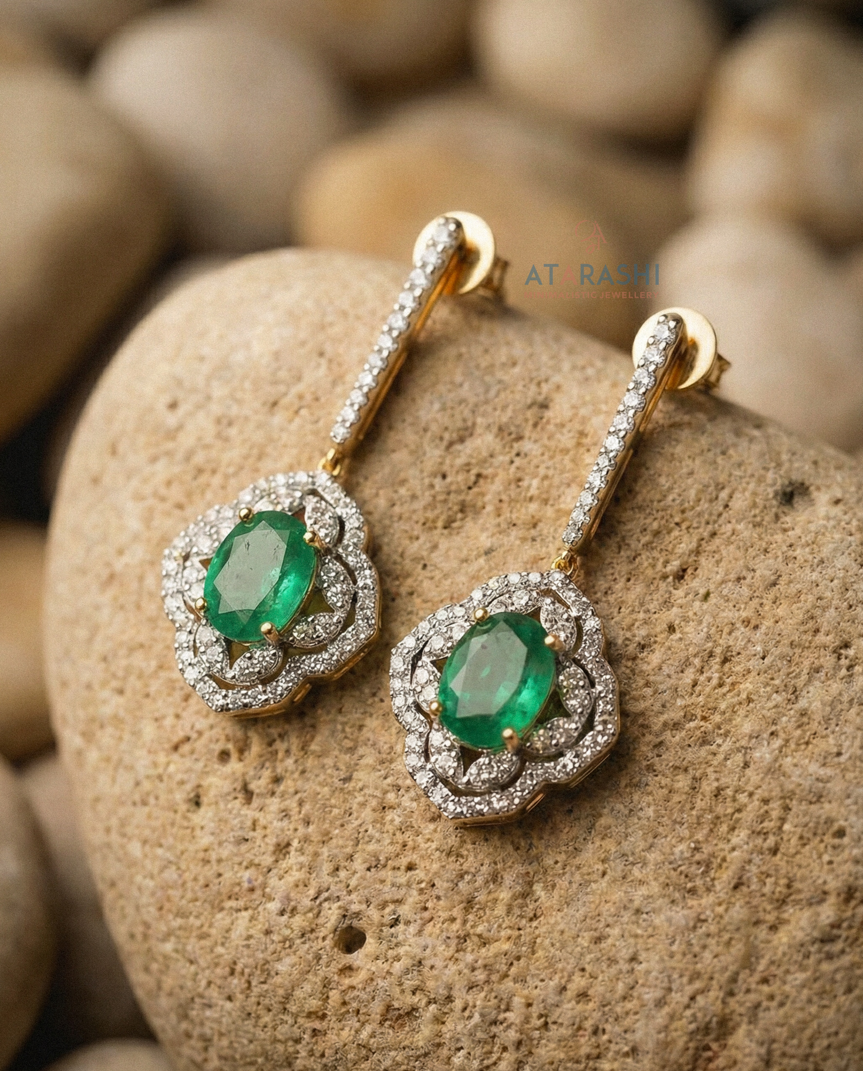 Hiyansh Emerald Drop Earrings