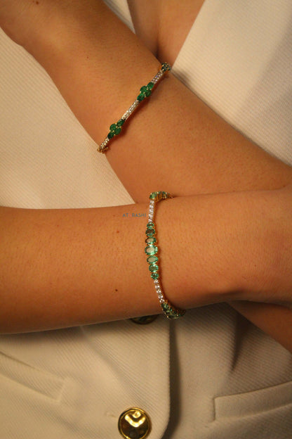 Emerald & Diamond Tennis Bracelet