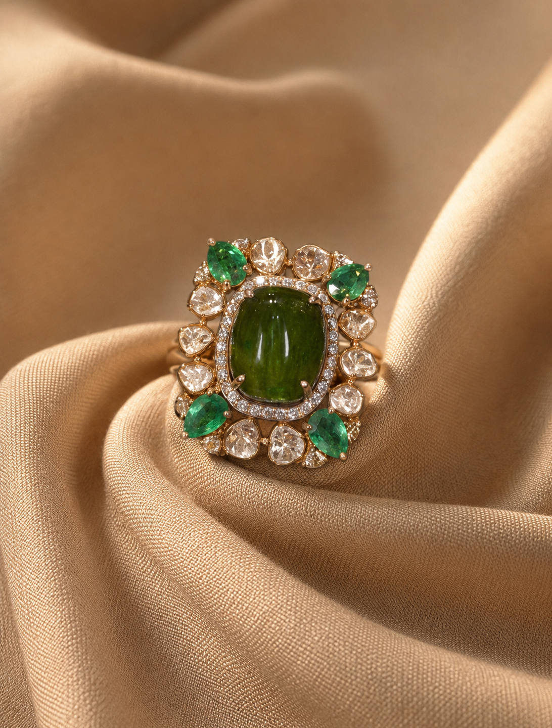 ZOYA GREEN STONE RING