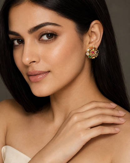 Taarini Navgraha Polki Studs