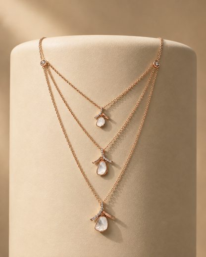 Aavira Layered Uncut Diamond Necklace