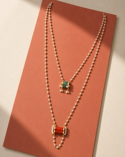 Aahana Carved Coral Necklace