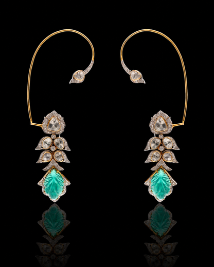 Avira Green Stone Ear Cuffs
