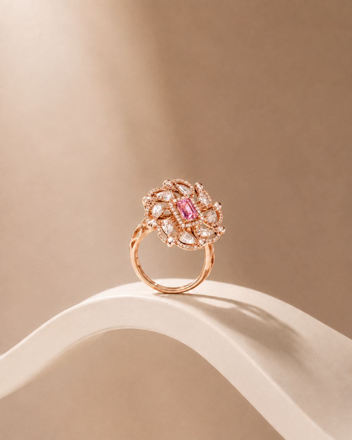 Riyana Pink Stone Cocktail Ring