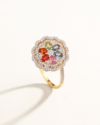 Elina Multicolour Bloom Ring