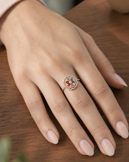 Elina Multicolour Bloom Ring