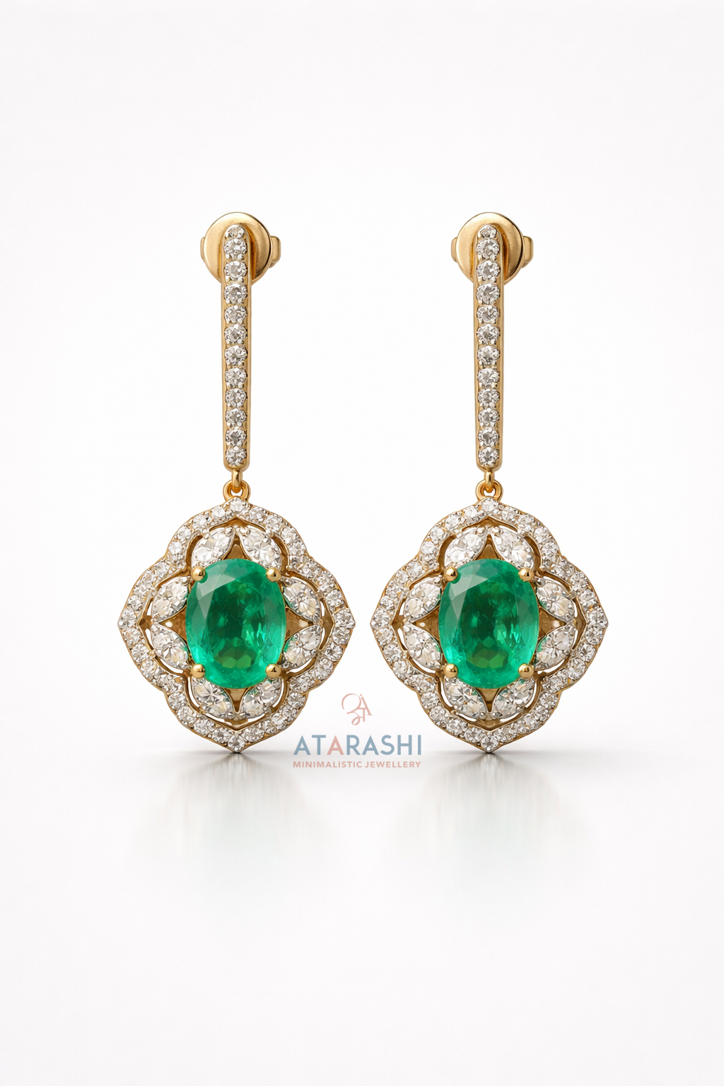 Hiyansh Emerald Drop Earrings