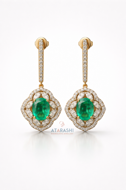 Hiyansh Emerald Drop Earrings