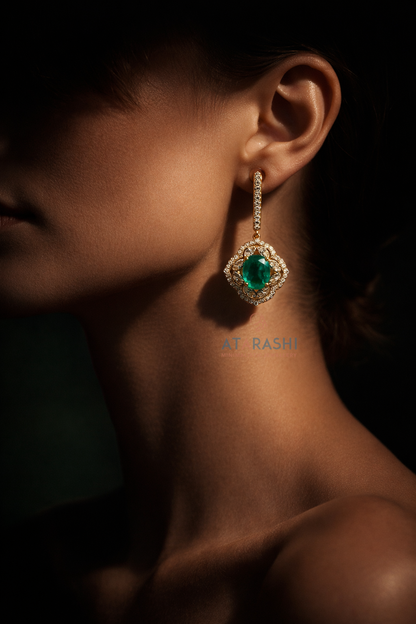 Hiyansh Emerald Drop Earrings