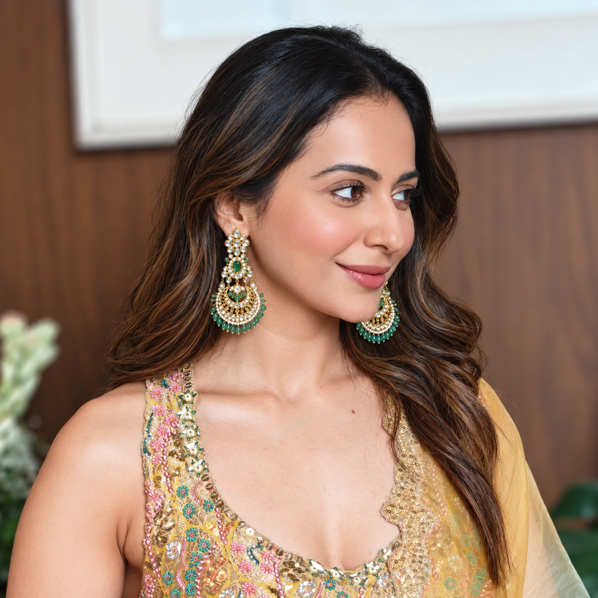 Chaarvi Polki Jhumka Earrings