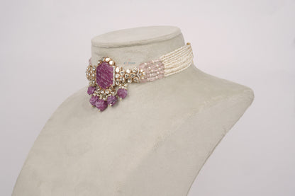 Royal Fuchsia Blossom Choker