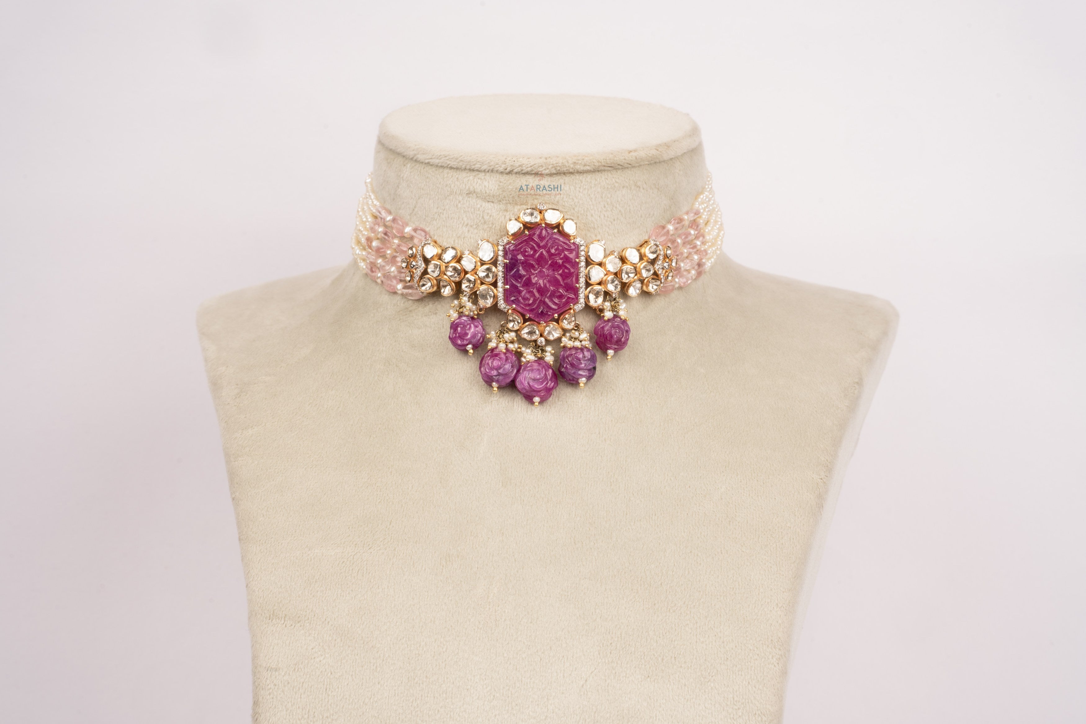 Royal Fuchsia Blossom Choker