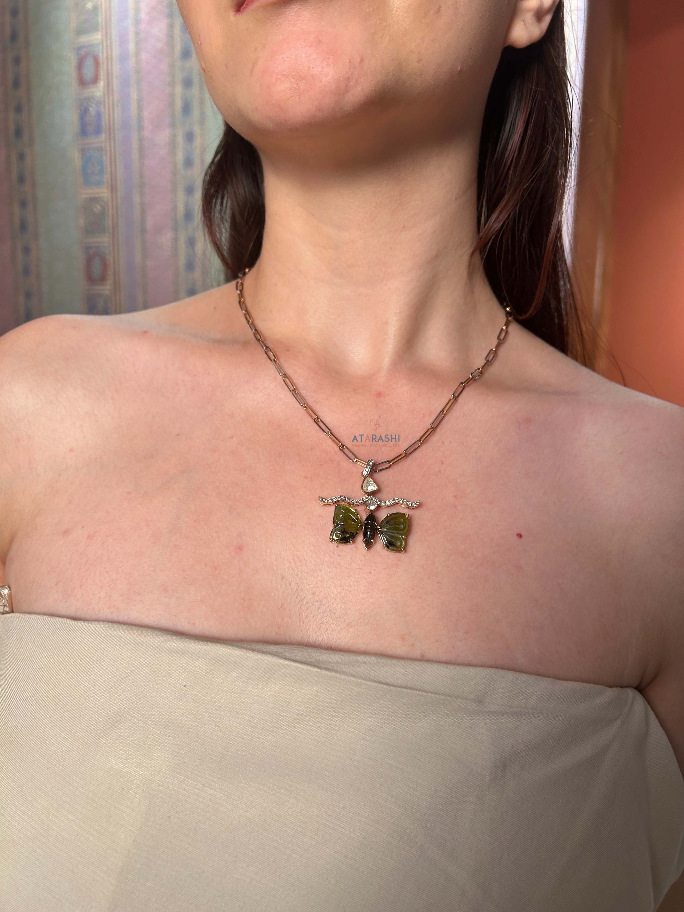 Emerald Butterfly Pendant