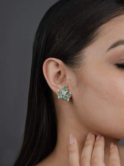 Emerald Petal Studs