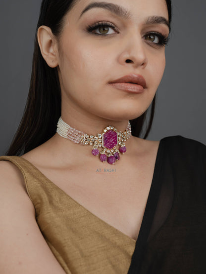 Royal Fuchsia Blossom Choker