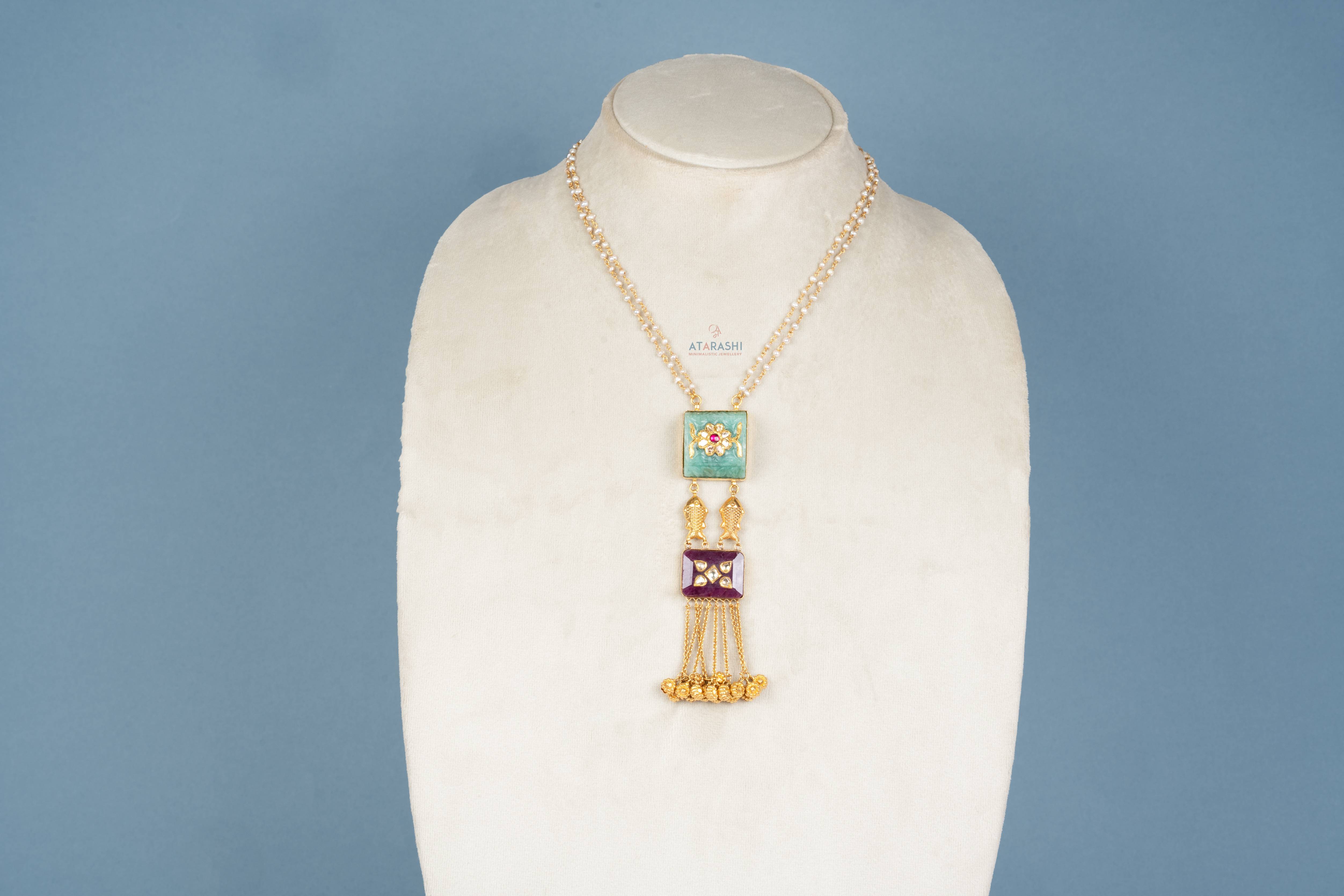 Miraana Enamel Tassel Necklace