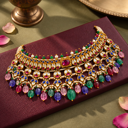Rangmahal Polki Necklace Set