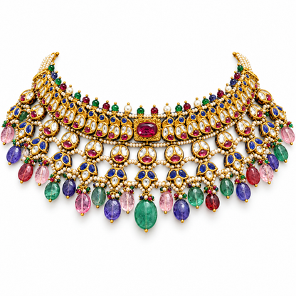 Rangmahal Polki Necklace Set