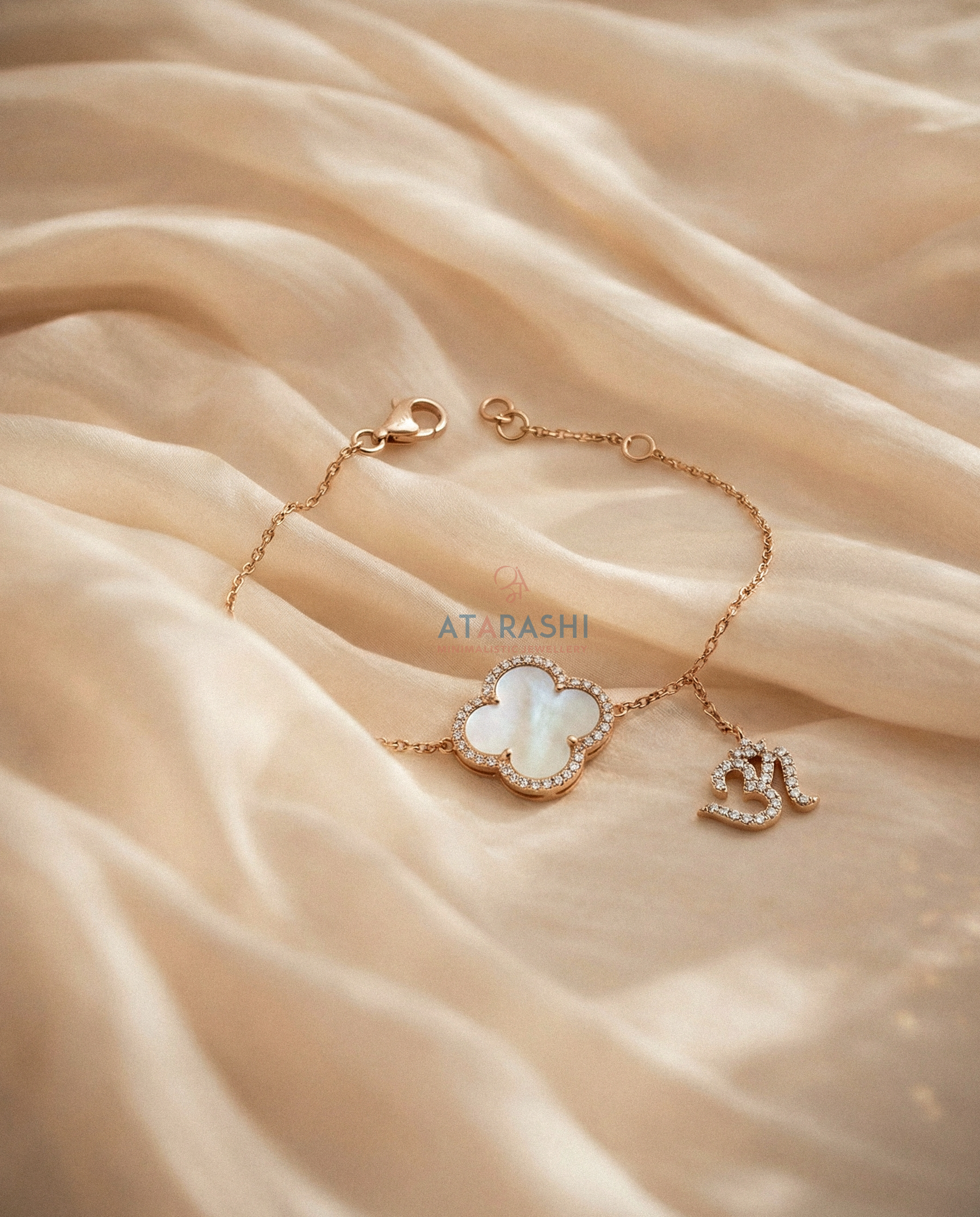 Sirat Clover Initial Charm Bracelet
