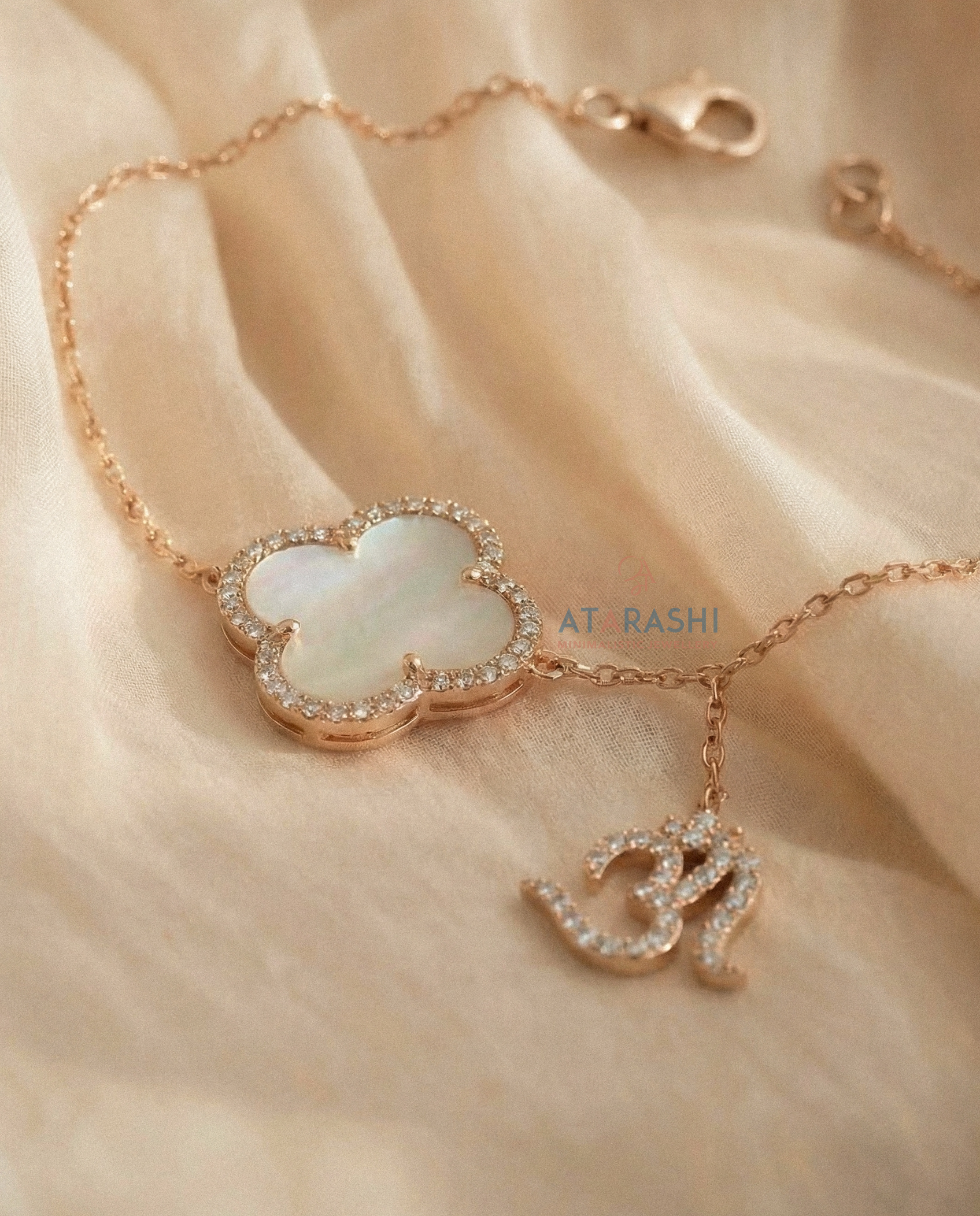 Sirat Clover Initial Charm Bracelet