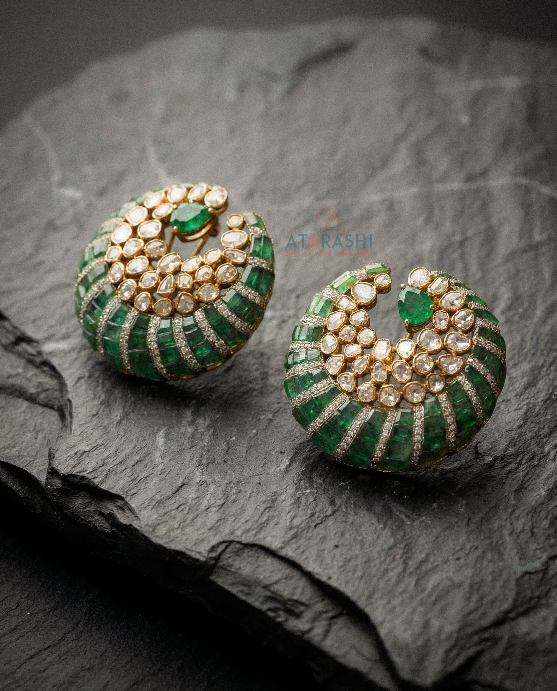 Ryaan Crescent Stud Earrings
